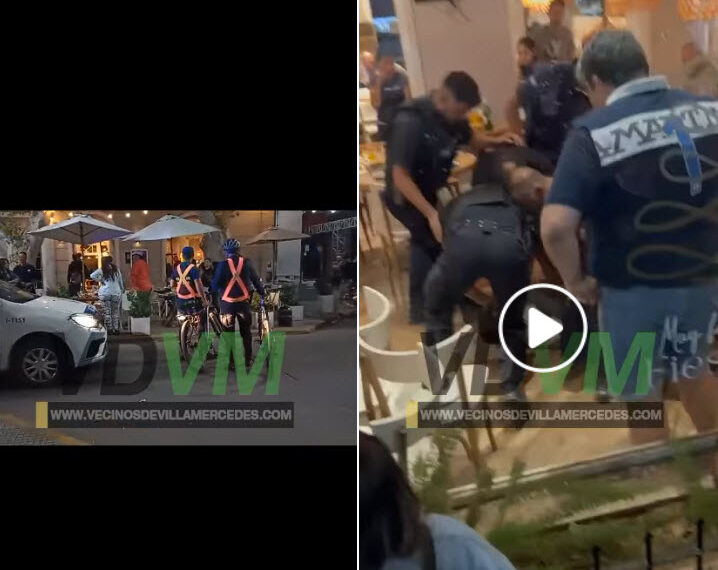 Amplio operativo policial en pleno centro de Villa Mercedes por un individuo que habría provocado destrozos en un local.