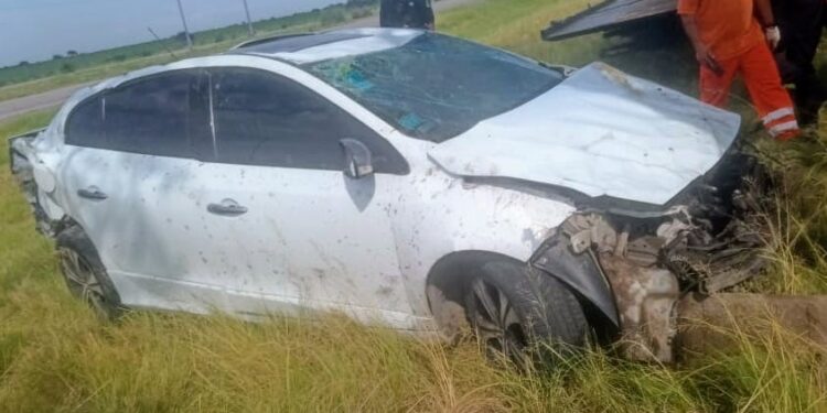 Un auto volcó en la Autopista de las Serranías Puntanas