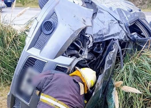 Un vecinos de nuestra ciudad volcó en su vehículo en la Autopista de las Serranías Puntanas