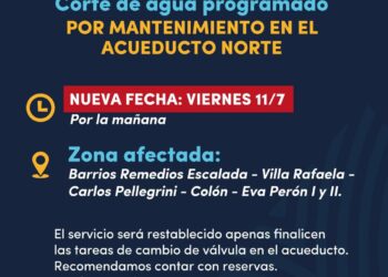 Reprograman el corte en el Acueducto Norte