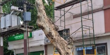 Un joven sufrió una descarga eléctrica mientras realizaba tareas de pintura