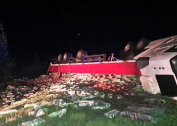 Un hombre falleció tras el vuelco de un camión en la rotonda de la ruta nacional 8 y Circunvalación