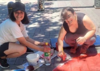 Artistas intervinieron la peatonal