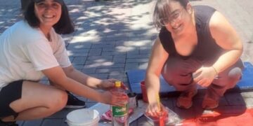 Artistas intervinieron la peatonal