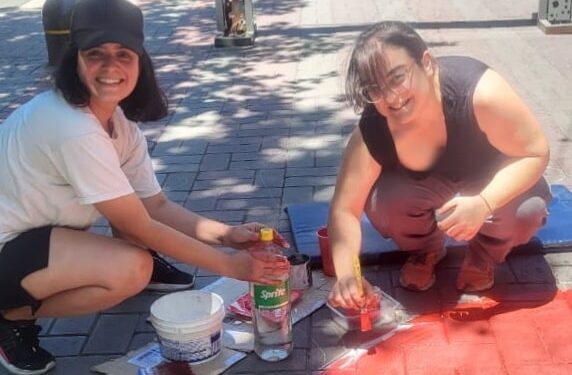 Artistas intervinieron la peatonal