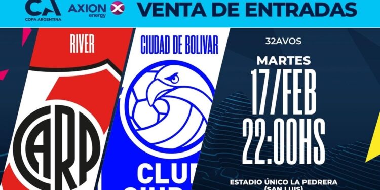 Venta de Entradas para River vs Ciudad de Bolívar por Copa Argentina en La Pedrera