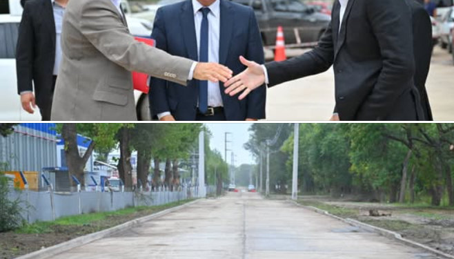 Respaldo al sector: Pavimentaron un acceso a la zona industrial de Villa Mercedes