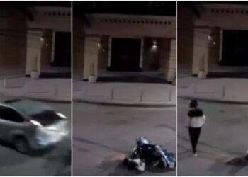 Accidente y huída quedó registrado en las cámaras