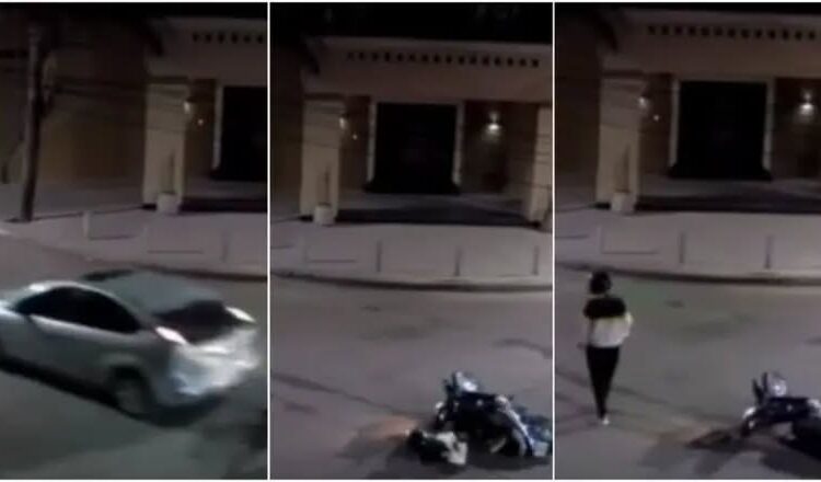 Accidente y huída quedó registrado en las cámaras