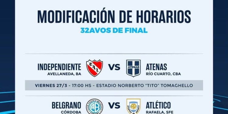 Cambio de horario para el partido de Copa Argentina en La Pedrera