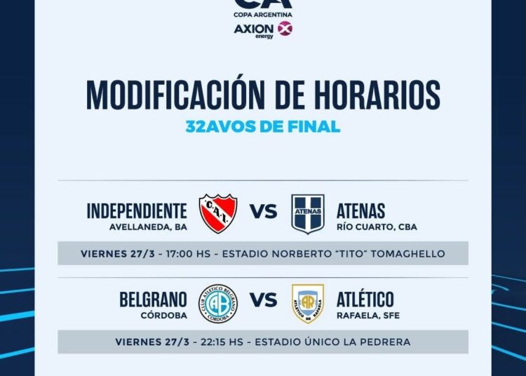 Cambio de horario para el partido de Copa Argentina en La Pedrera