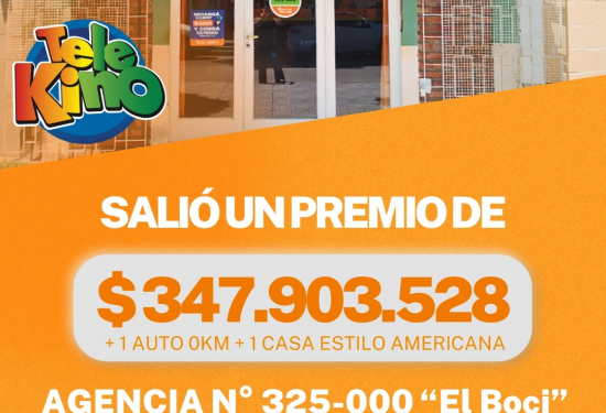 Un jugador jugó al Telekino y se alzó con un premio de $347.903.528 más un auto 0km y una casa estilo americana.
