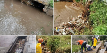 Continúan limpiando los desagues pluviales ante la basura acumulada