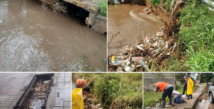 Continúan limpiando los desagues pluviales ante la basura acumulada