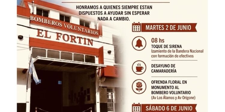 Bomberos Voluntarios “El Fortín” celebrarán el Día Nacional del Bombero Voluntario con distintas actividades