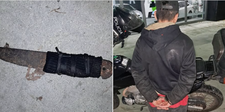 Demoraron a un hombre armado con un cuchillo en la vía pública