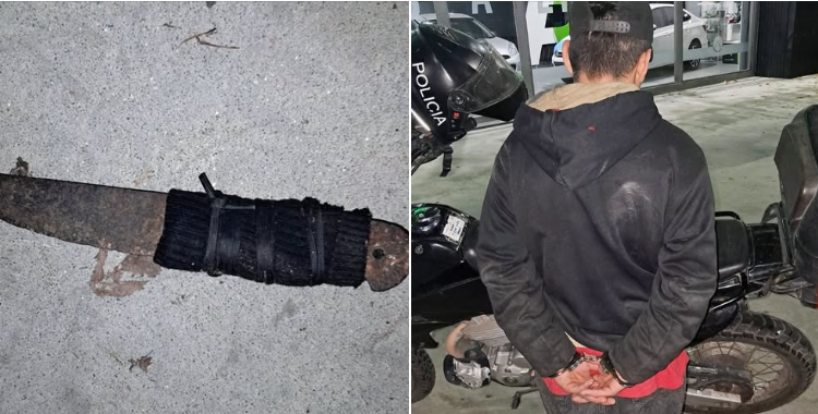 Demoraron a un hombre armado con un cuchillo en la vía pública