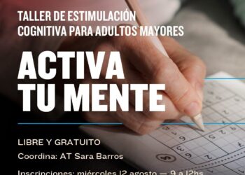 Abren inscripciones para un taller gratuito de estimulación cognitiva destinado a adultos mayores