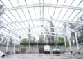 Poggi visitó el avance de obra del polideportivo que construye el Municipio en El Lago